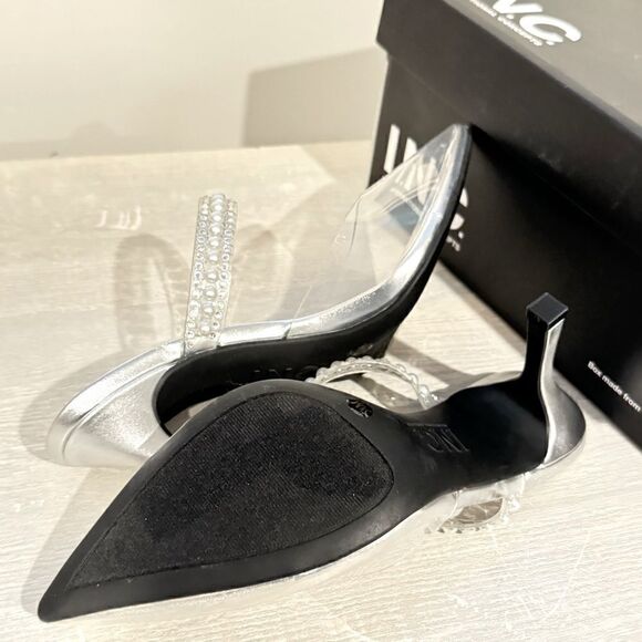 MATEO BY INC Clear Cindy Pointy Toe Stiletto Heeled pumps Mules Shoes 5.5 M - Picture 11 of 11